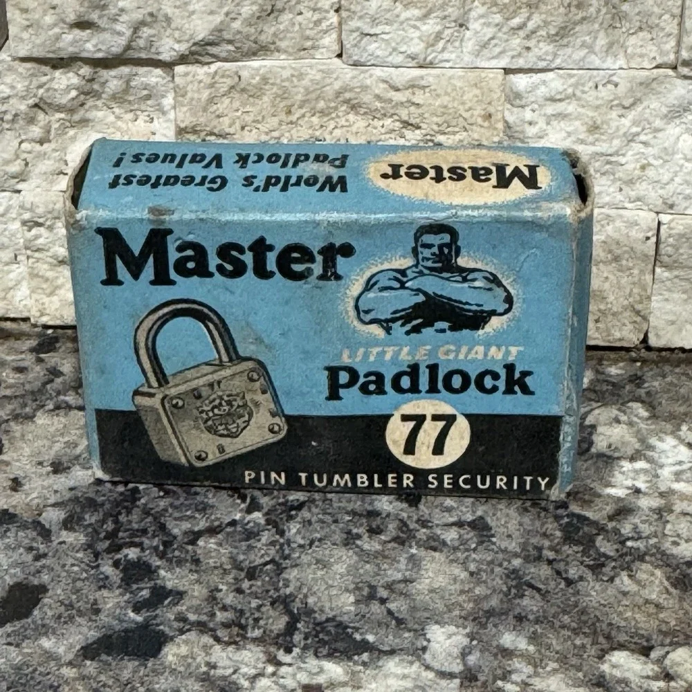 Vintage No.77 Master Padlock With Two Keys In Original Box Tested‎ Nice